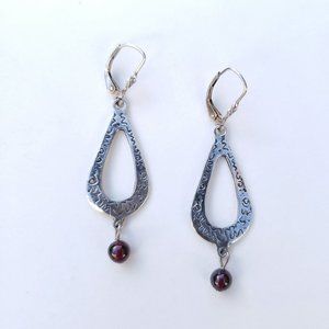 Sterling Silver Garnet Earrings